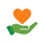 Hand holding a heart