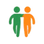 Two people side by side